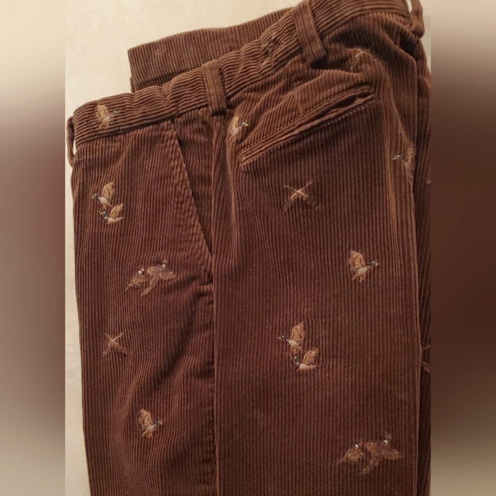 NEW Polo Ralph Lauren Brown Corduroy Embroidered Ducks Retail $275
